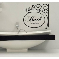 BATH LA TOILETTE Words Bath Vinyl Decal Bathroom Wall Art Lettering Decor    281117318159